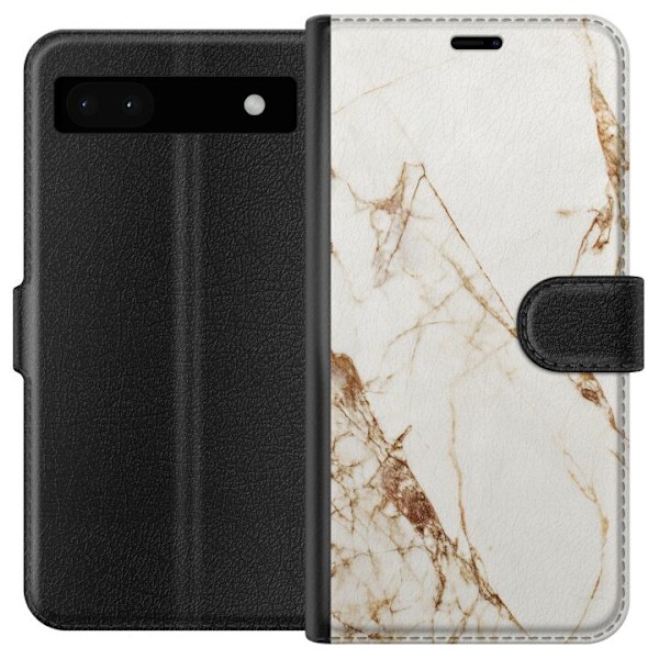 Google Pixel 6a Lompakkokotelo Valkoinen marmori