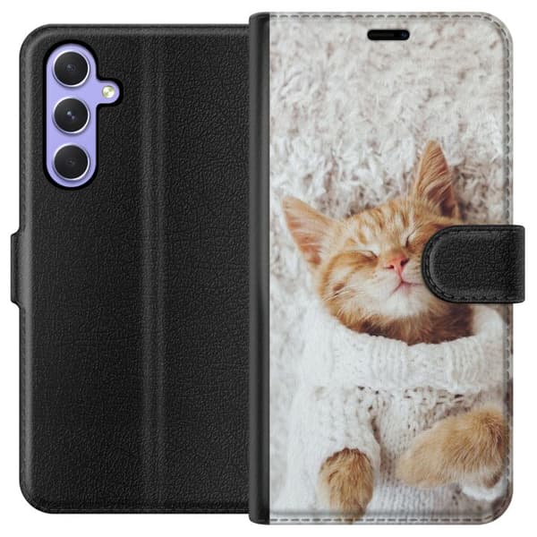 Kompatibelt Plånboksfodral till Samsung Galaxy A54 Katt
