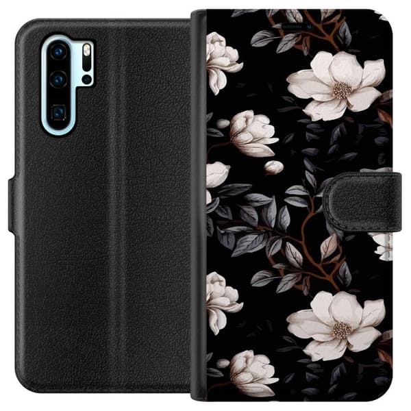 Kompatibel Tegnebogsetui til Huawei P30 Pro Blomster