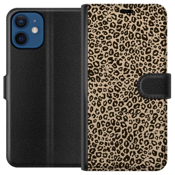 Kompatibel Tegnebogsetui til Apple iPhone 12 mini Leopard Mønster