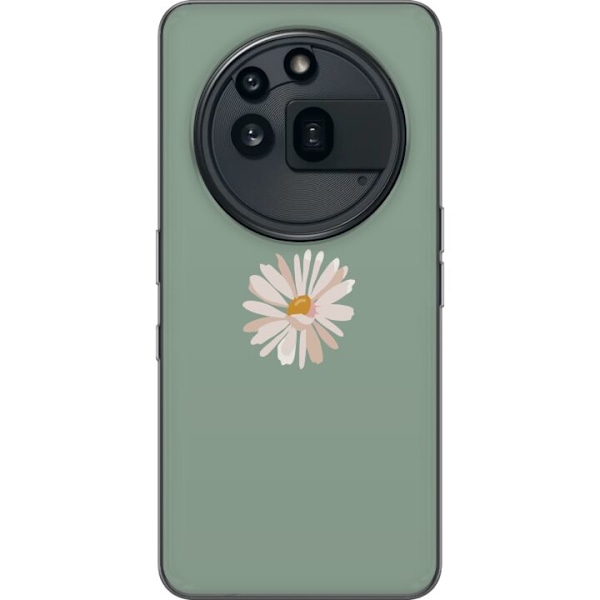 Nothing Phone (3a) Pro Läpinäkyvä kuori Vihreä Minimalikukka - tyylikäs kukka vihreällä taustalla