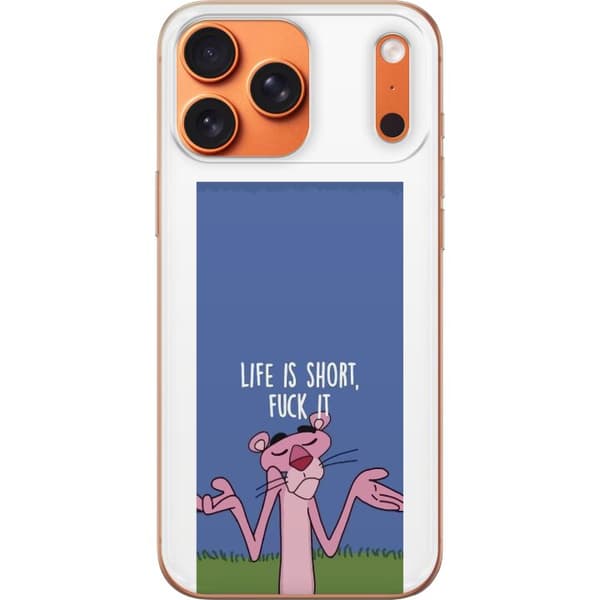 Kompatibelt Mobilskal till Apple iPhone 17 Pro Max Life Is Short citat blå
