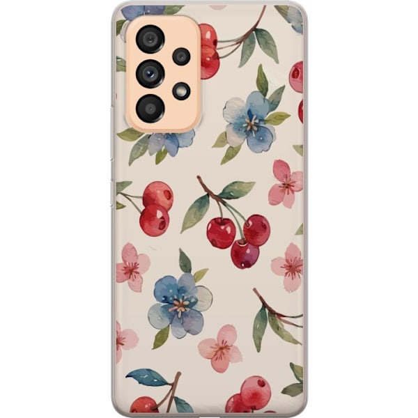 Samsung Galaxy A53 5G Genomskinligt Skal Bär & Blommor – m