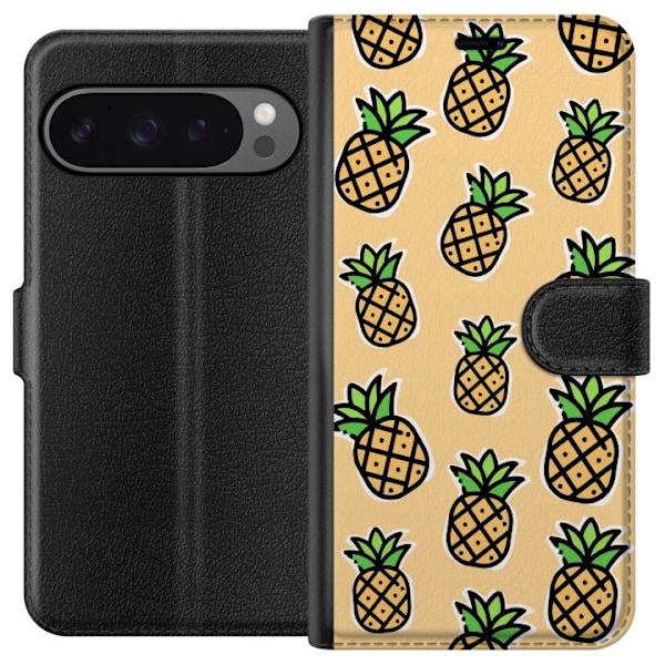 Google Pixel 9 Pro XL Tegnebogsetui Ananas Mønster