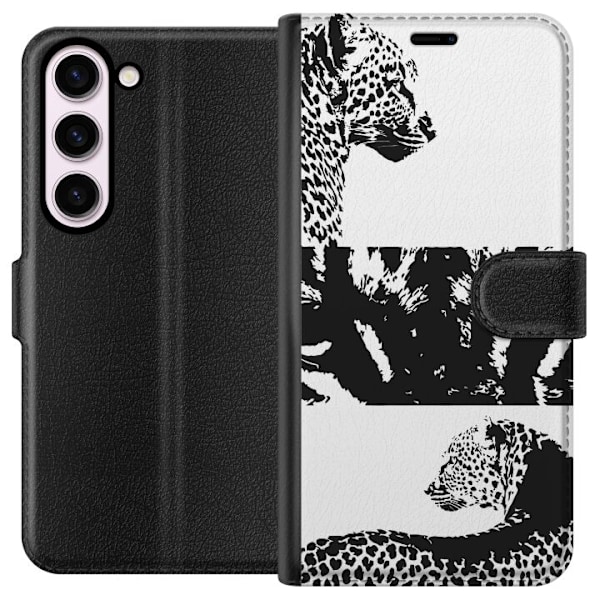 Samsung Galaxy S23 Lommeboketui Leopard Faces