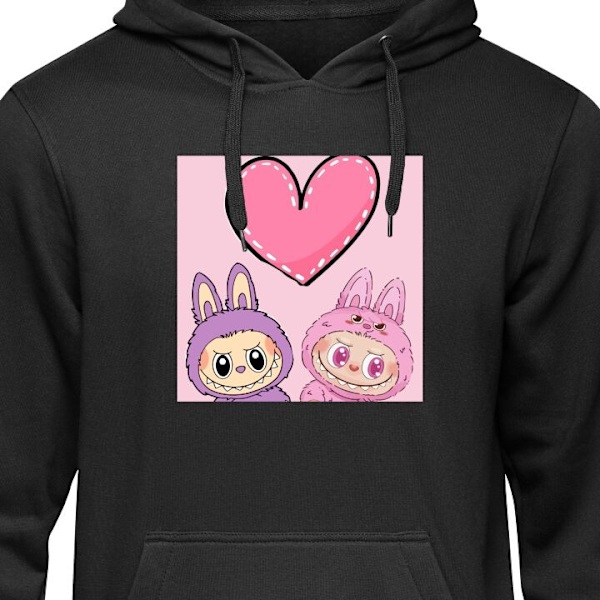 Børne-Hoodie | Blød Hættetrøje til Børn Labubu Pink Monst 7-8 År