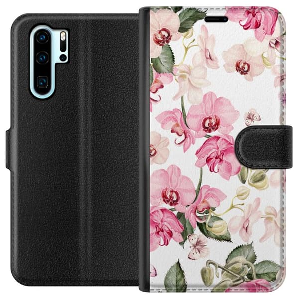 Kompatibel Tegnebogsetui til Huawei P30 Pro Blomster