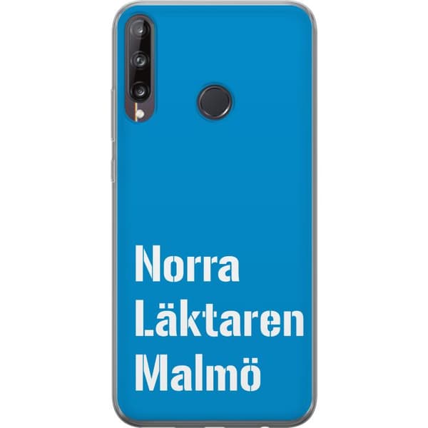 Kompatibelt Mobildeksel til Huawei P40 lite E Minimalistisk blå tekstdesign med Malmö-tema og moderne typografisk stil blå