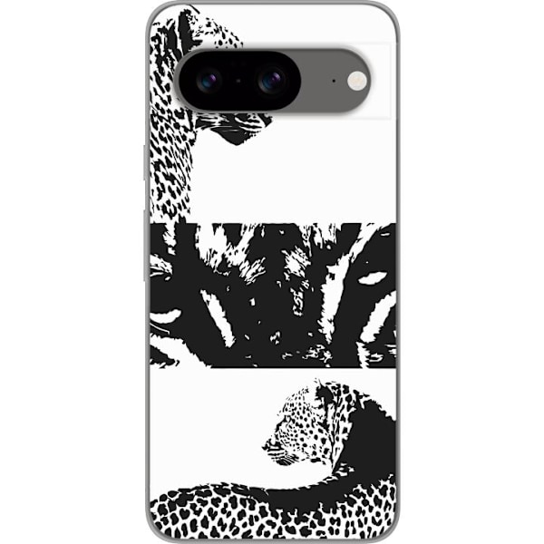 Google Pixel 8 Läpinäkyvä kuori Leopard Faces