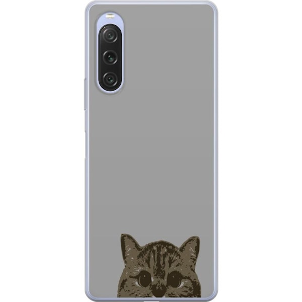 Sony Xperia 10 V Läpinäkyvä kuori Harmaa kissan katse - tyy