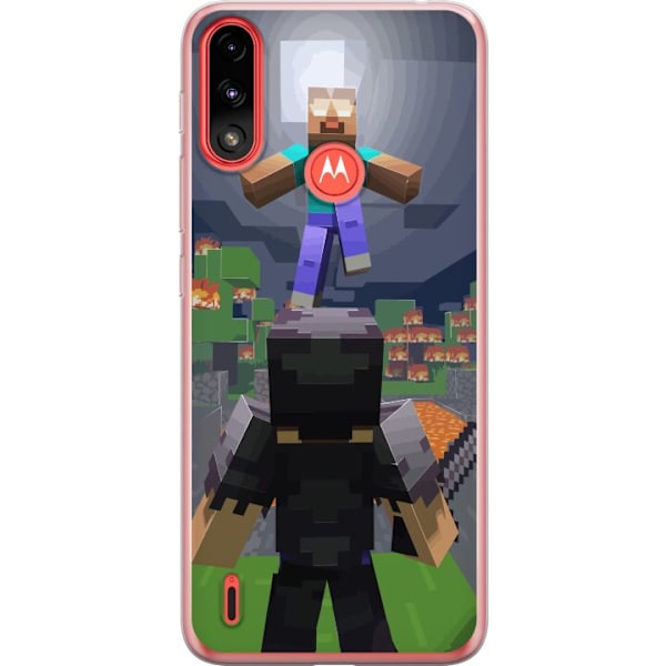 Motorola Moto E7 Power Läpinäkyvä kuori Minecraft