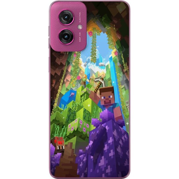 Motorola Moto G55 Läpinäkyvä kuori Minecraft