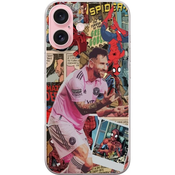 Apple iPhone 16 Läpinäkyvä kuori Spiderman Messi