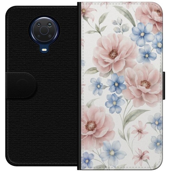 Nokia G20 Tegnebogsetui Romantiske blomster