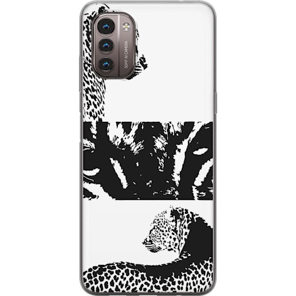 Nokia G21 Läpinäkyvä kuori Leopard Faces