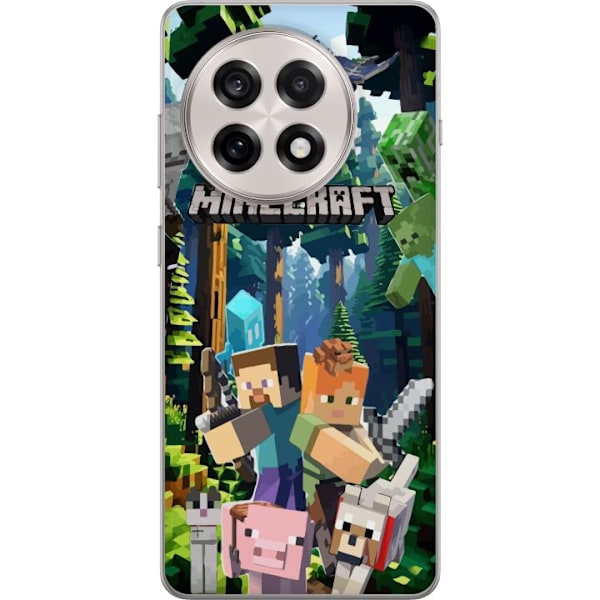 OnePlus 13R Genomskinligt Skal Minecraft mobilskal med skog och figurer i pixelstil