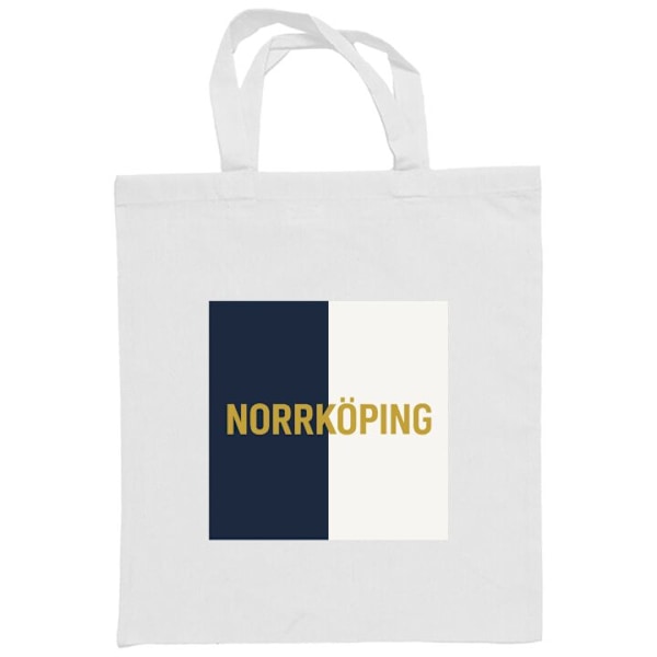 Mulepose | Holdbar Indkøbstaske i Stof Norrköping – fodbold Hvid one size