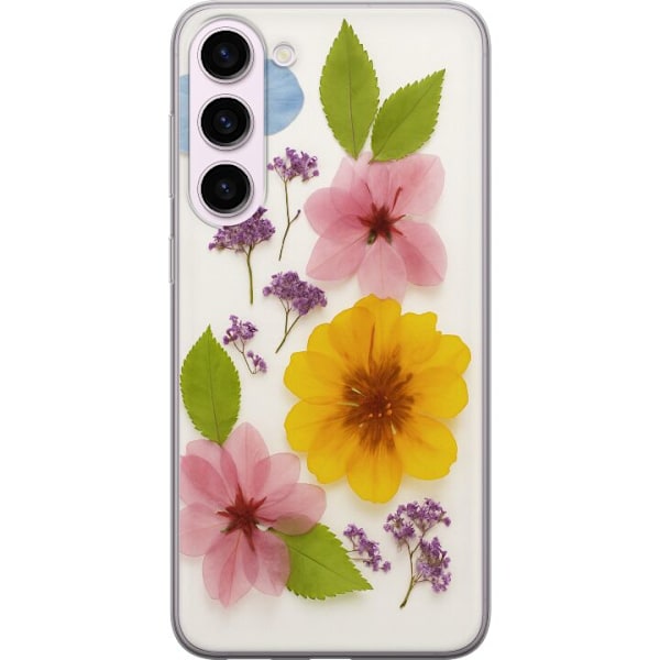 Samsung Galaxy S23+ Gennemsigtig cover Pressede blomster
