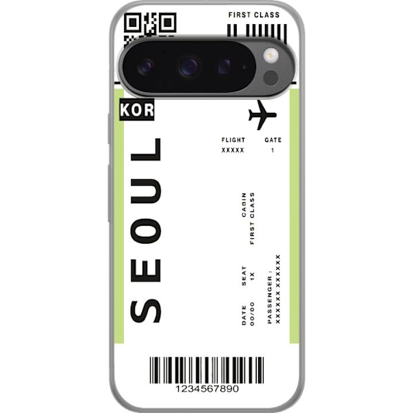 Google Pixel 9 Pro XL Gjennomsiktig deksel Flybillett Seoul