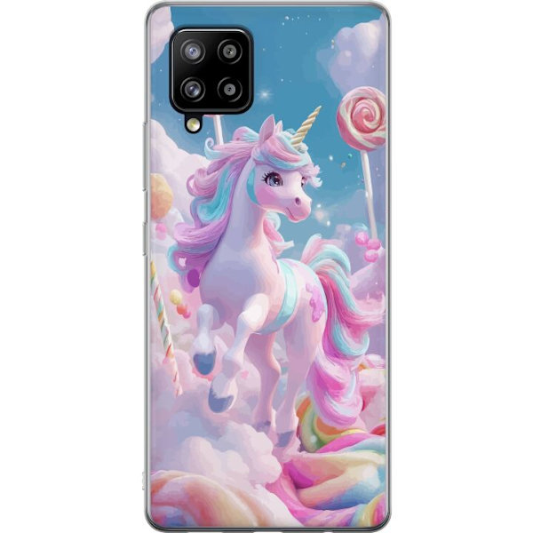Samsung Galaxy A42 5G Gennemsigtig cover Enhjørning Candy Pastel Kawaii Motiv Sød Populær Farve Grafisk Trend Børne Motiv Fantasy Art