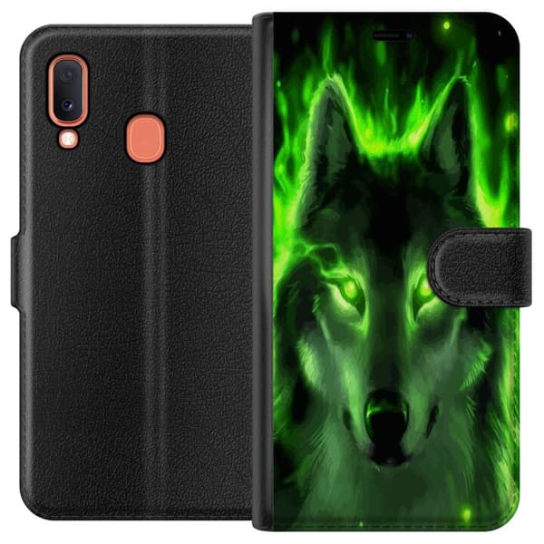 Kompatibel Tegnebogsetui til Samsung Galaxy A20e Ulve