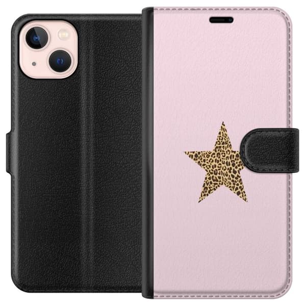 Kompatibelt Plånboksfodral till Apple iPhone 13 mini Leopard stjärna
