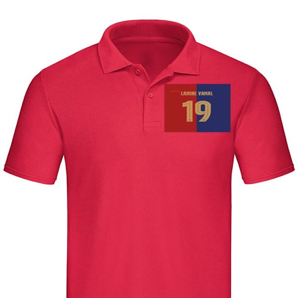 Poloshirt til Voksen | Elegant Poloshirt Lamine Yamal Rød X-Large