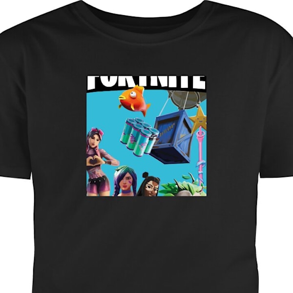 Barn-T-shirt | Bekväm T-shirt för Barn Fortnite svart 1-2 År