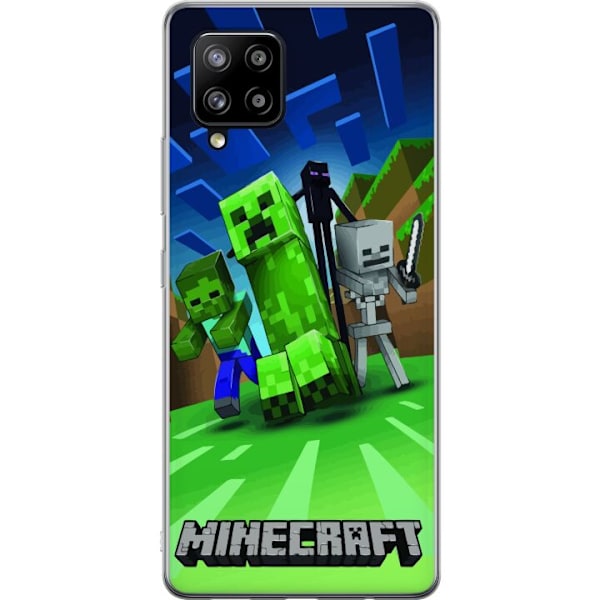 Samsung Galaxy A42 5G Genomskinligt Skal Minecraft Creeper mobilskal i klassisk grön pixelstil