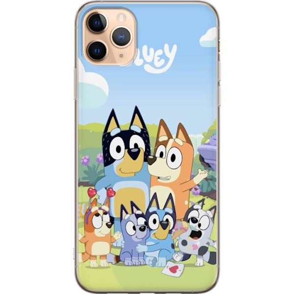 Apple iPhone 11 Pro Max Genomskinligt Skal Bluey mobilskal med hela familjen i färgglad design