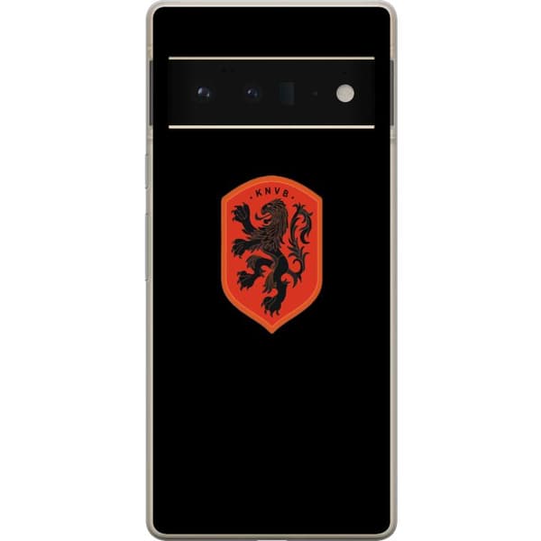 Kompatibel Mobilcover til Google Pixel 6 Pro Orange skjold med sort heraldisk løve mod sort baggrund sort