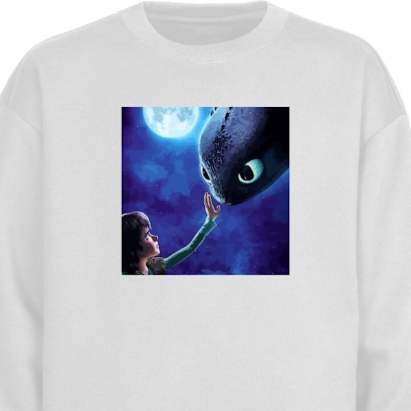 Sweatshirt for Barn | Myk og Klassisk Collegegenser Draketreneren hvit one size