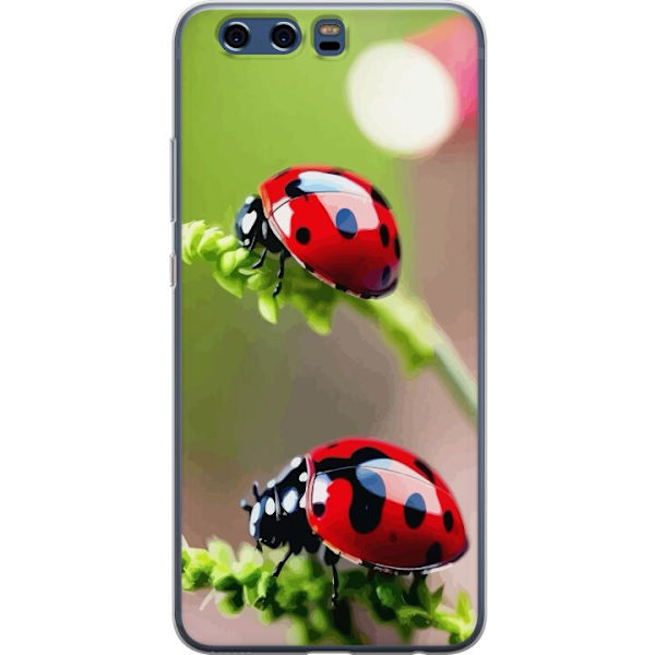 Huawei P10 Läpinäkyvä kuori Leppäkerttu Hyönteinen Onni Symboli Luontoaihe Suosittu Graafinen Motiivi Koristelu Kesäkiertue