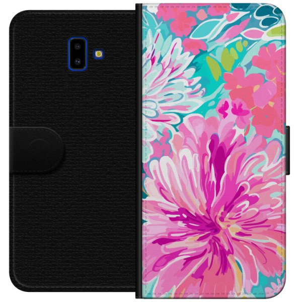 Samsung Galaxy J6+ Lommeboketui Blomsterfjær