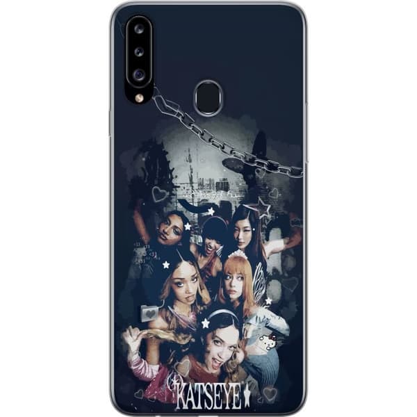 Kompatibelt Mobildeksel til Samsung Galaxy A20s KATSEYE mörkt gruppcollage svart