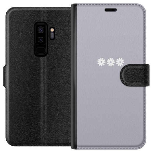Samsung Galaxy S9+ Tegnebogsetui Lilla Blomminimalisme - stilf