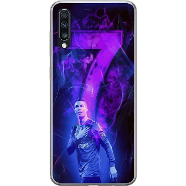 Samsung Galaxy A70 Gennemsigtig cover Ronaldo 7 - Fodboldlegende i Handling for Fans