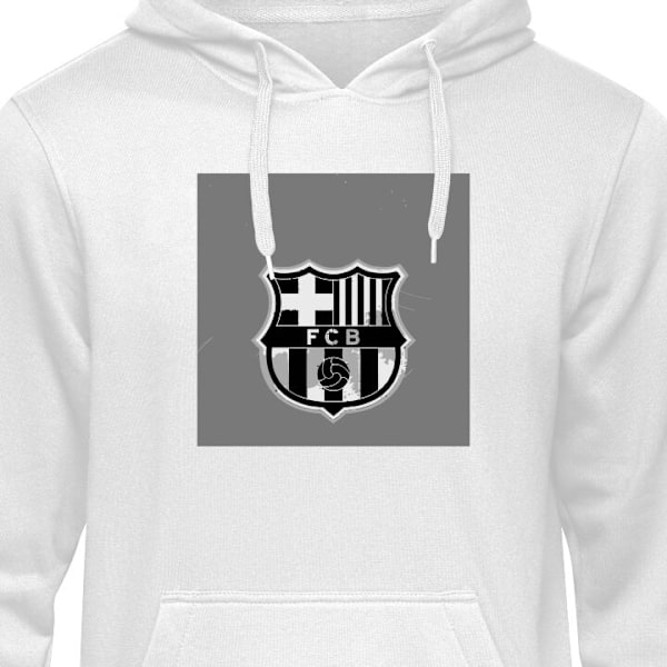 Hoodie til Voksen | Behagelig Hættetrøje FCB hvid M