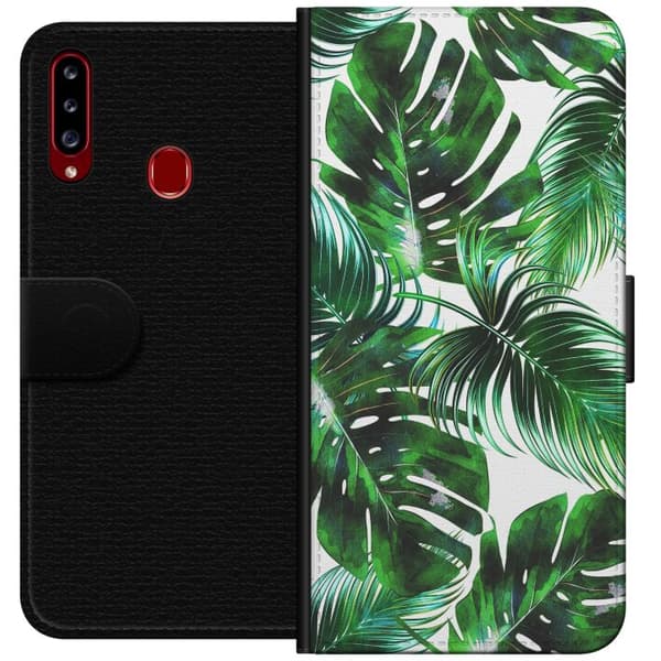 Kompatibelt Plånboksfodral till Samsung Galaxy A20s Löv