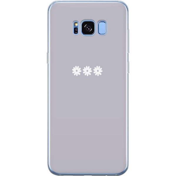 Samsung Galaxy S8+ Genomskinligt Skal Lila Blomminimalism – stilrent blommotiv på lila bakgrund
