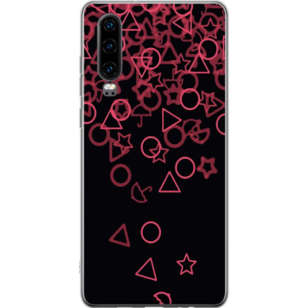 Huawei P30 Genomskinligt Skal Squid Game Ikoner Serie Design Populärt TV Spel Ikoner Grafiskt Motiv Asiatisk Trend Dramaserie