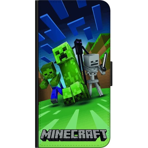 Kompatibelt Lommeboketui til OnePlus 9 Pro Minecraft Creeper mobilskal i klassisk grön pixelstil