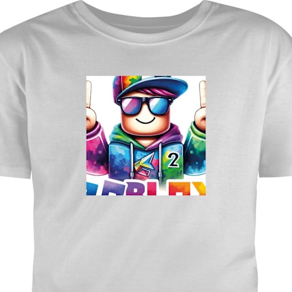 T-shirt för Vuxen | Klassisk Vuxen-T-shirt Roblox grå M