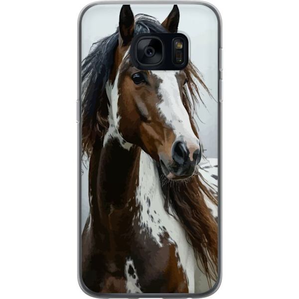 Samsung Galaxy S7 Genomskinligt Skal Häst Djurmotiv Grafisk Design Natur Kraftfullt Motiv Populär Väggkonst Djurtema Ridning