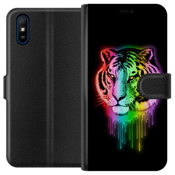 Xiaomi Redmi 9A Lompakkokotelo Neon Tiikeri