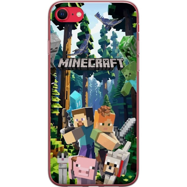Apple iPhone 7 Läpinäkyvä kuori Minecraft-matkapuhelinkotelo metsällä ja pikselityylisillä hahmoilla