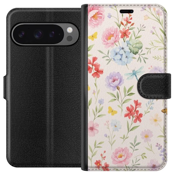 Google Pixel 9 Pro XL Plånboksfodral Blommor