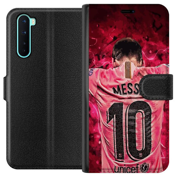 OnePlus Nord Tegnebogsetui Messi Fodbold Barcelona Argentina Motiv Legendarisk Spiller FC Barcelona Nummer 10 Sport Fodbold