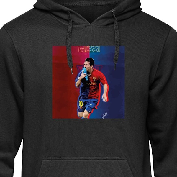 Hoodie för Vuxen | Bekväm Huvtröja Messi svart S