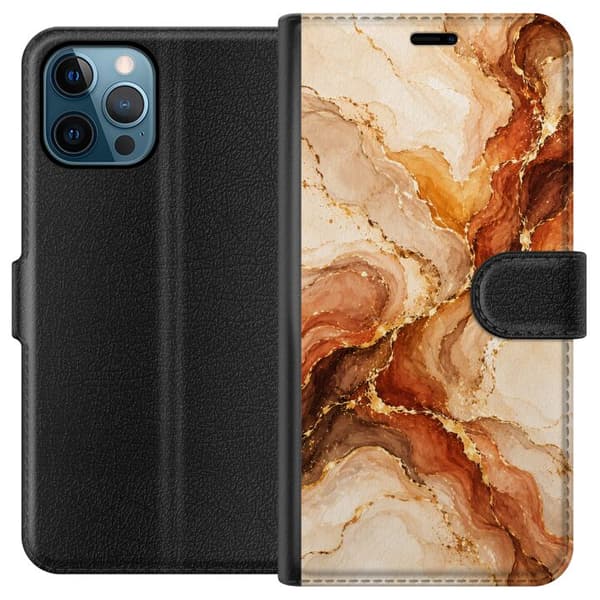 Kompatibelt Lommeboketui til Apple iPhone 12 Pro Max Høstagat beige